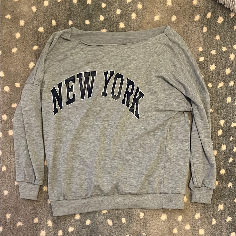 SHEIN Gray Off-the-Shoulder Sweater